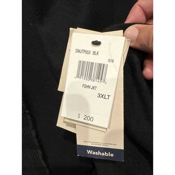 Dockers Black Wool Blend Pea Coat with Scarf Mens 3XLT NWT - Picture 3 of 7